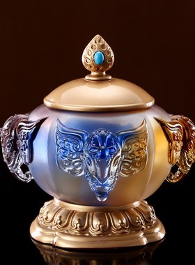 速发佛具用品大全古法香璃香炉上琉家用供供水杯供果盘佛前佛灯长