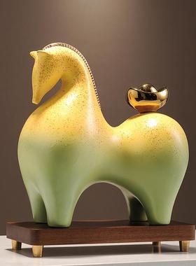 马上有钱摆件招财办公室装饰品高档新中式客厅博古架店铺开业礼品