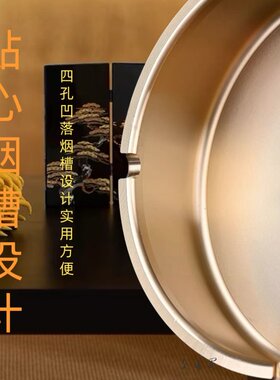 全黄铜实心福虎大烟缸复古烟灰缸摆件中式大号烟灰缸高档家用烟缸