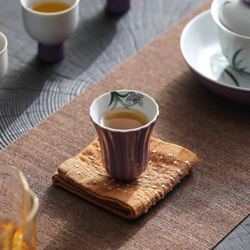 陶瓷功夫茶具品茗杯紫o罗兰个人闻香杯主人杯普洱单茶杯小茶碗茶,淘宝优惠券,粉丝福利购,淘宝优惠卷