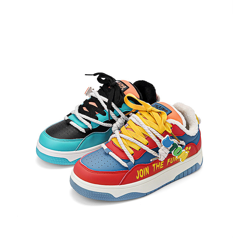 汤姆猫鞋子男鞋棉鞋2025冬季新款男生加绒保暖板鞋厚底潮流鸳鸯鞋,淘宝优惠券,粉丝福利购,淘宝优惠卷