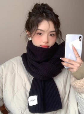 新年红色毛线围巾女冬季2026新款