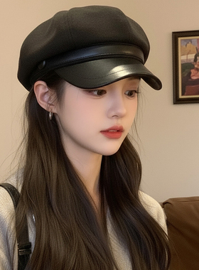 八角贝雷帽子女韩版显脸小鸭舌帽