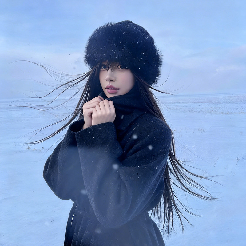 黑色毛绒帽子女冬季2025新款高级感显脸小渔夫帽蒙古帽护耳帽盆帽,淘宝优惠券,粉丝福利购,淘宝优惠卷