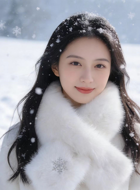 【冬日的烂漫】可爱雪花毛毛围巾