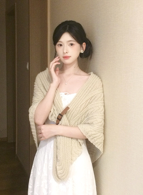 秋冬季韩系针织披肩外搭女开衫