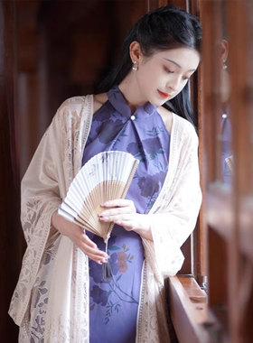 白色镂空流苏旗袍披肩女外搭2026新款春夏季薄款蕾丝披风斗篷开衫