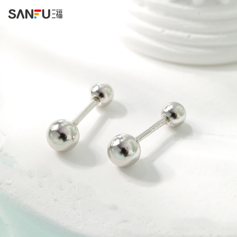 三福925银防丢失经典款耳钉一对 轻奢耳饰耳环833957（金银混发）,淘宝优惠券,粉丝福利购,淘宝优惠卷