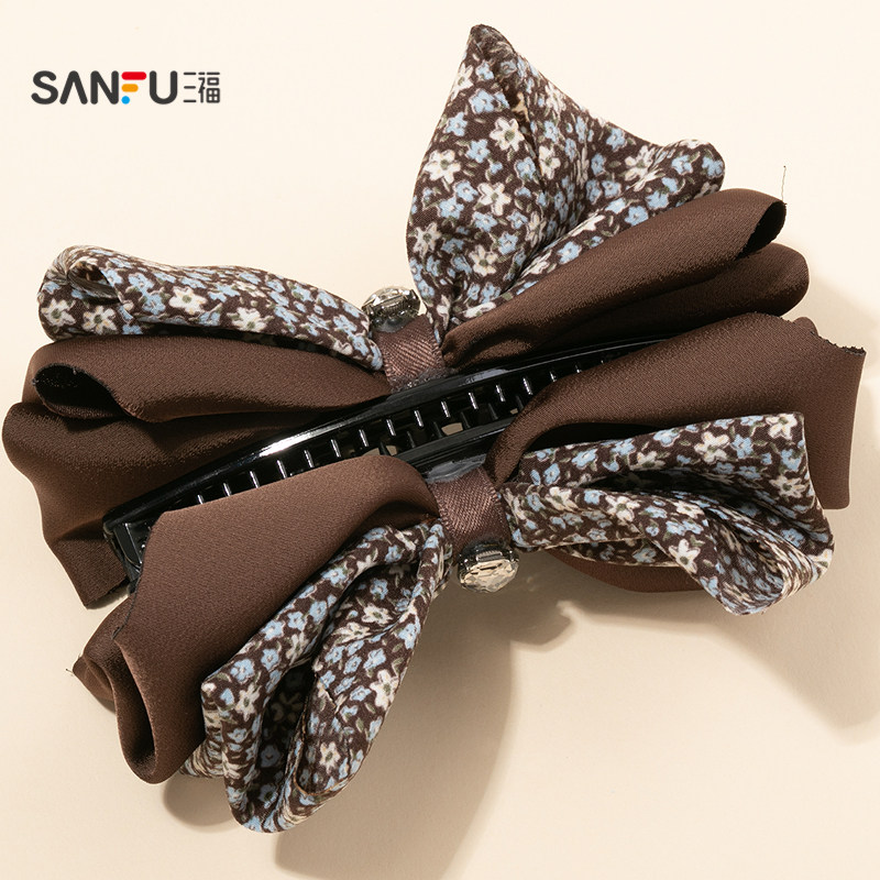 三福碎花褶皱马尾夹单个 浪漫优雅发饰配饰发夹头饰夹子853085,淘宝优惠券,粉丝福利购,淘宝优惠卷