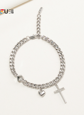 三福街潮潮流风度手链单条 时尚个性小众首饰配饰链条852307