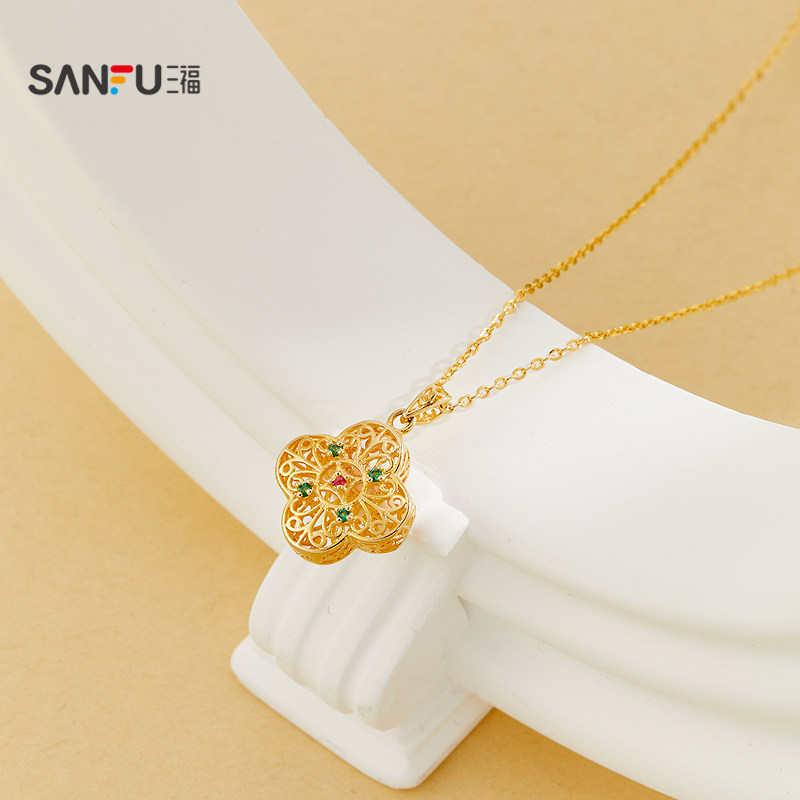 三福925银花丝福芦短项链单条 新中式时尚首饰配饰链条842115,淘宝优惠券,粉丝福利购,淘宝优惠卷