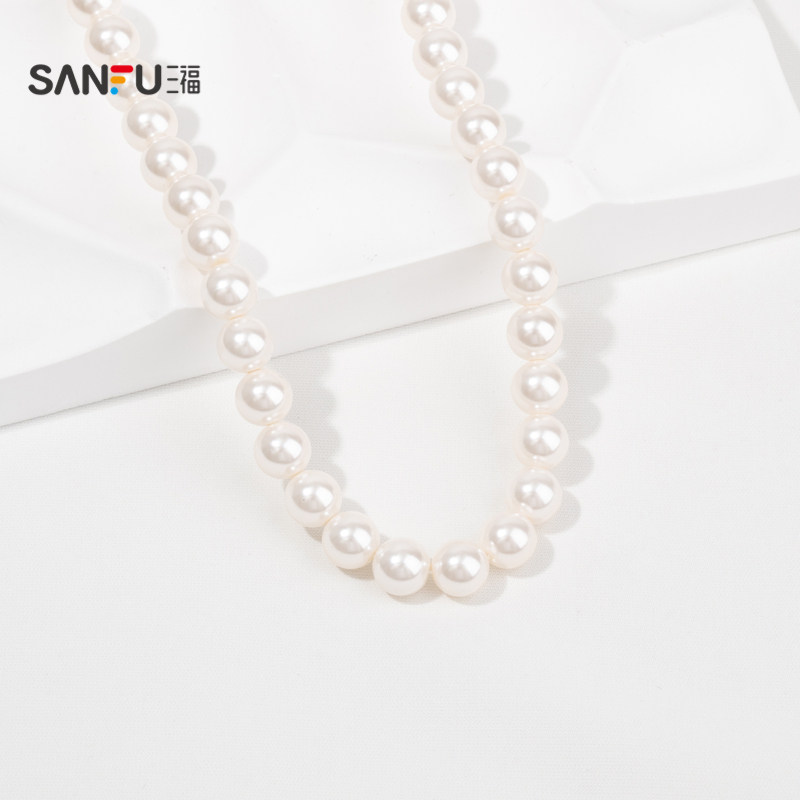 三福复古简约人造珍珠短项链单条  气质时尚设计感精美首饰819571,淘宝优惠券,粉丝福利购,淘宝优惠卷