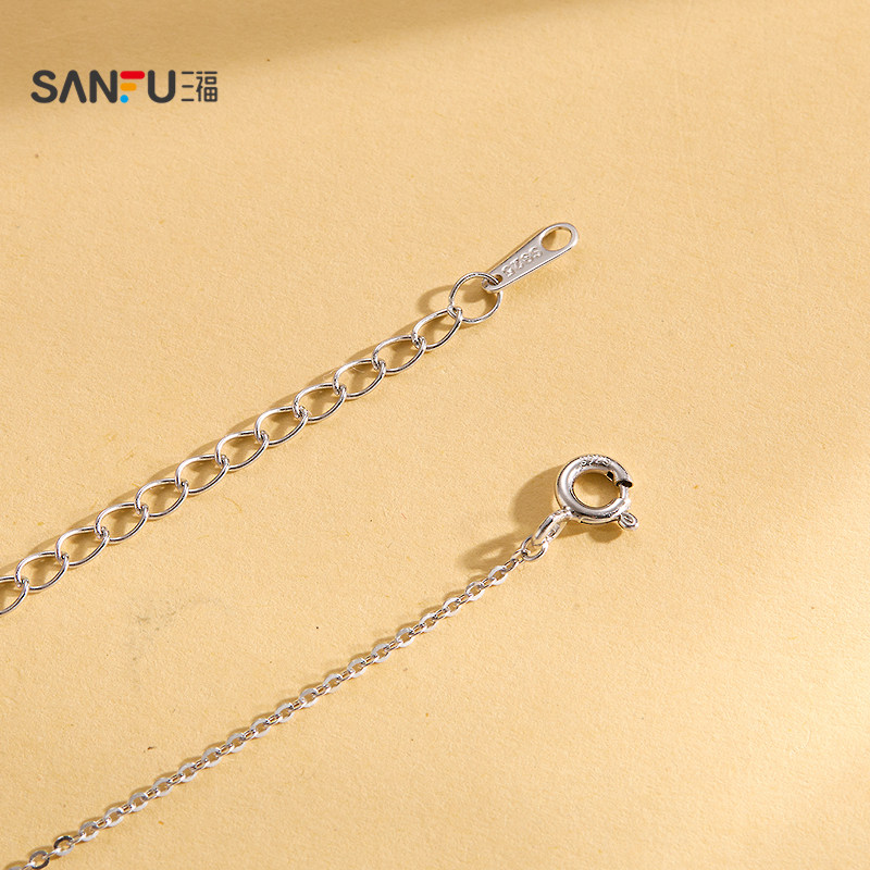 三福春日氧趣925银短项链单条 清新首饰颈饰配饰链条852049,淘宝优惠券,粉丝福利购,淘宝优惠卷