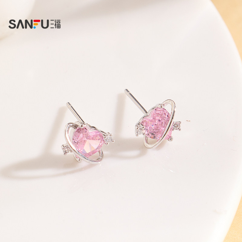 三福925银彩色星亮闪耳钉一对 时尚优雅首饰配饰耳环852157,淘宝优惠券,粉丝福利购,淘宝优惠卷