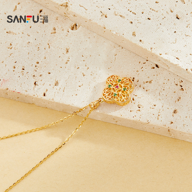 三福925银花丝福芦短项链单条 新中式时尚首饰配饰链条842115,淘宝优惠券,粉丝福利购,淘宝优惠卷