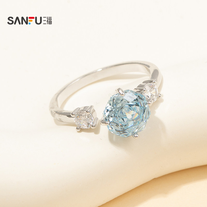 Sanfu Urban Colorful Sparkling Ring Single Fashion Personalized Hand Accessories Jewelry Ring 861706