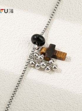 三福复古繁复主义短项链单条 时尚优雅小众首饰配饰链条847330