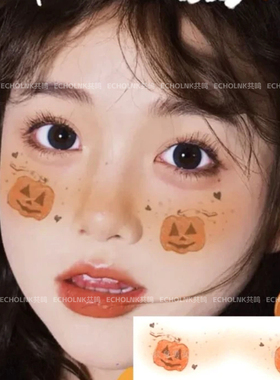 圣诞节儿童纹身贴卡通南瓜女巫万圣节可爱装扮腮红水印贴妆容脸贴