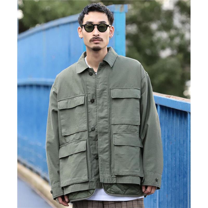 【5折现货】BEAMS M65军事风四袋工装夹克外套内胆夹棉可拆棉服 - 图0