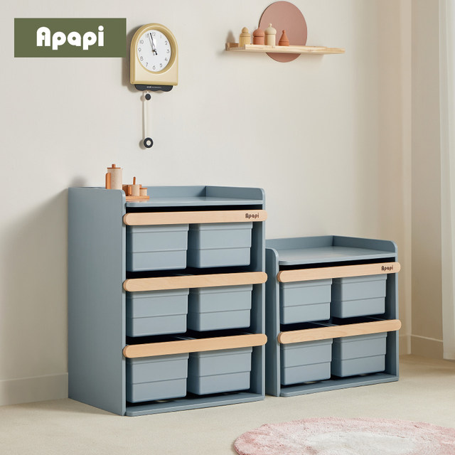 Apapi toy storage cabinet environmentally friendly solid wood large capacity