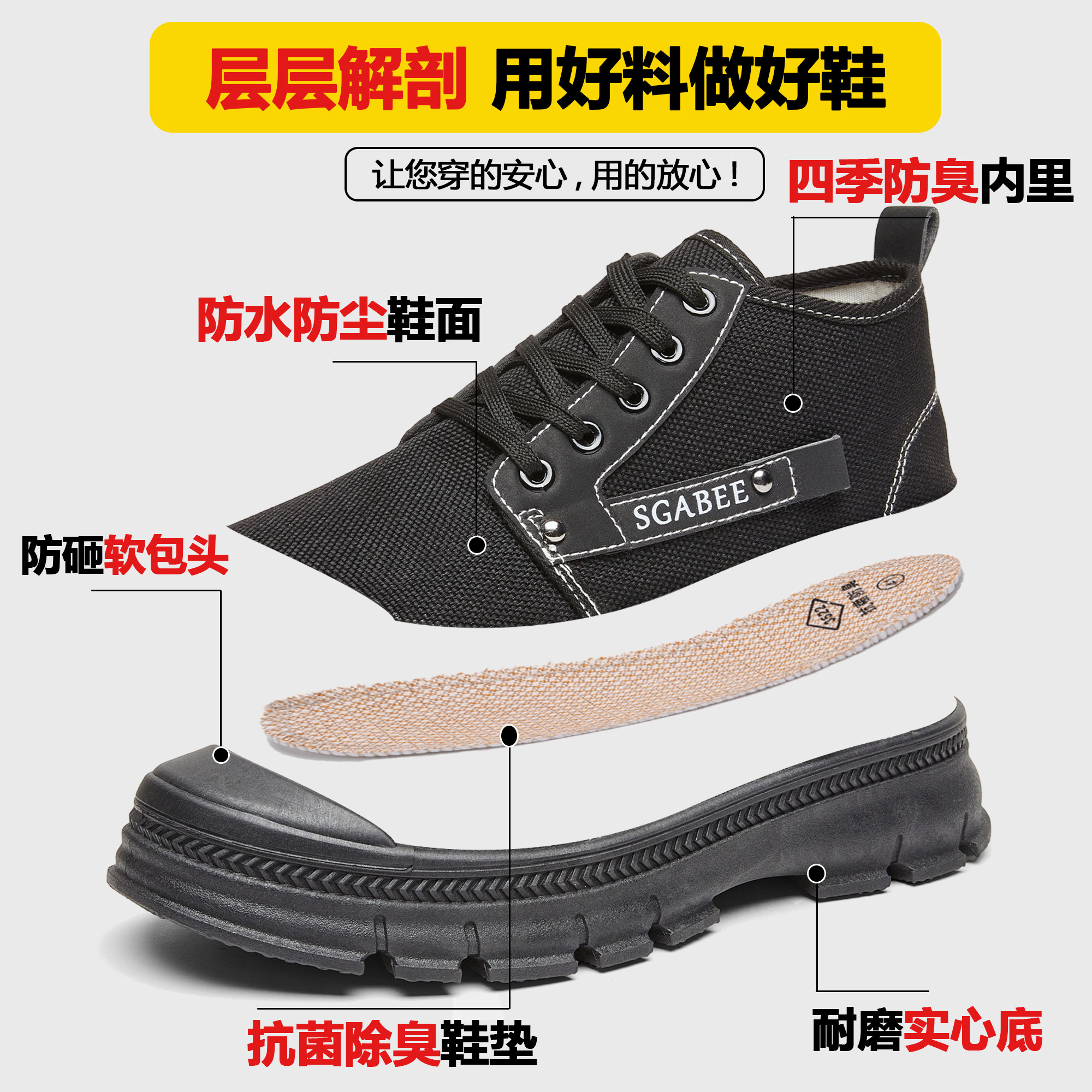 3522正品工作防砸防水工地解放鞋透气耐磨防臭劳动劳保鞋男鞋胶鞋,淘宝优惠券,粉丝福利购,淘宝优惠卷