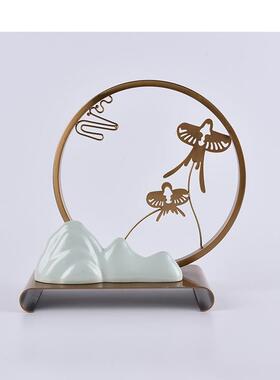 架新中办公室书柜摆式件高端客茶厅电视酒柜摆设酒ES-A6085店室博