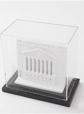 现简约建代筑模型树脂摆件客BJ0445厅玄关书桌亚克力罩家居创软装