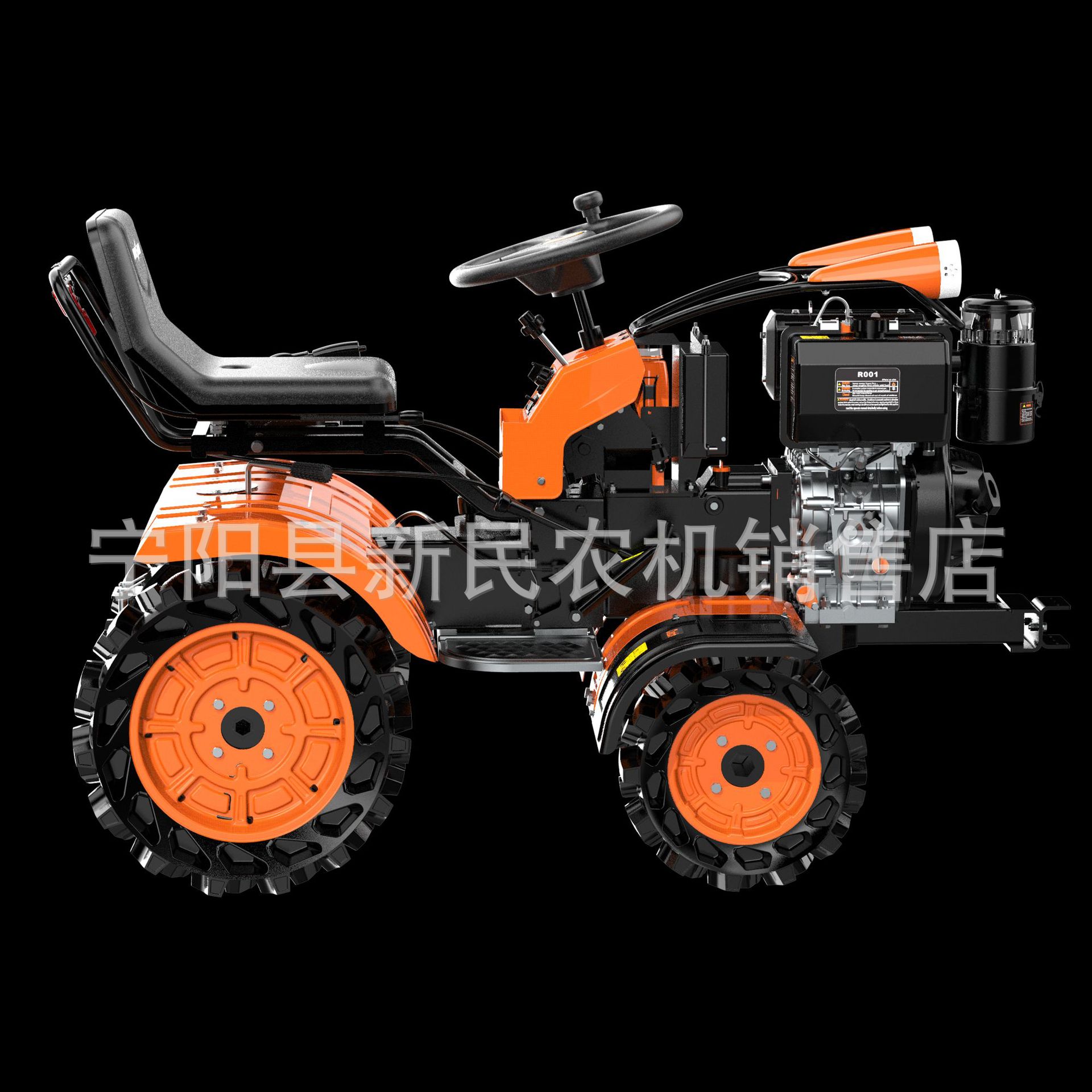 Ride-on rotary tiller, small ride-on tiller, diesel engine powered turning plow for orchard woods