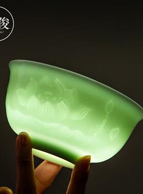 亨影青约瓷20241031大号陶瓷碗家用俊简泡面碗荷面碗水芙蓉中式圆