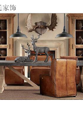 麋鹿招奢财摆件中式玄关工艺品麋鹿摆设厅电视柜酒客柜家居饰轻品
