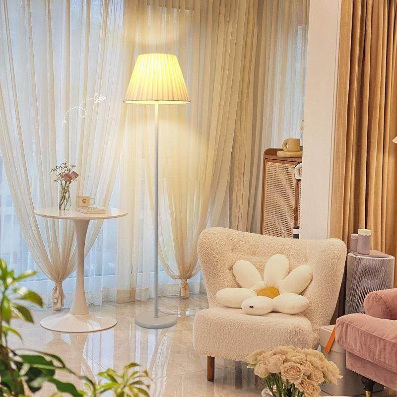 落地灯客厅卧室床头灯现代创意温馨装饰LED遥控沙发百褶落地台灯,淘宝优惠券,粉丝福利购,淘宝优惠卷