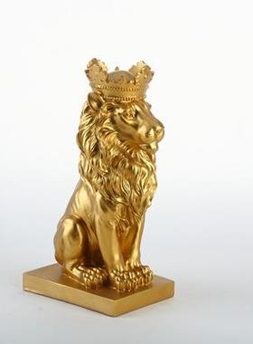 北欧现代简约狮子雕塑摆件动物艺术品 家居饰品客厅软装工艺品