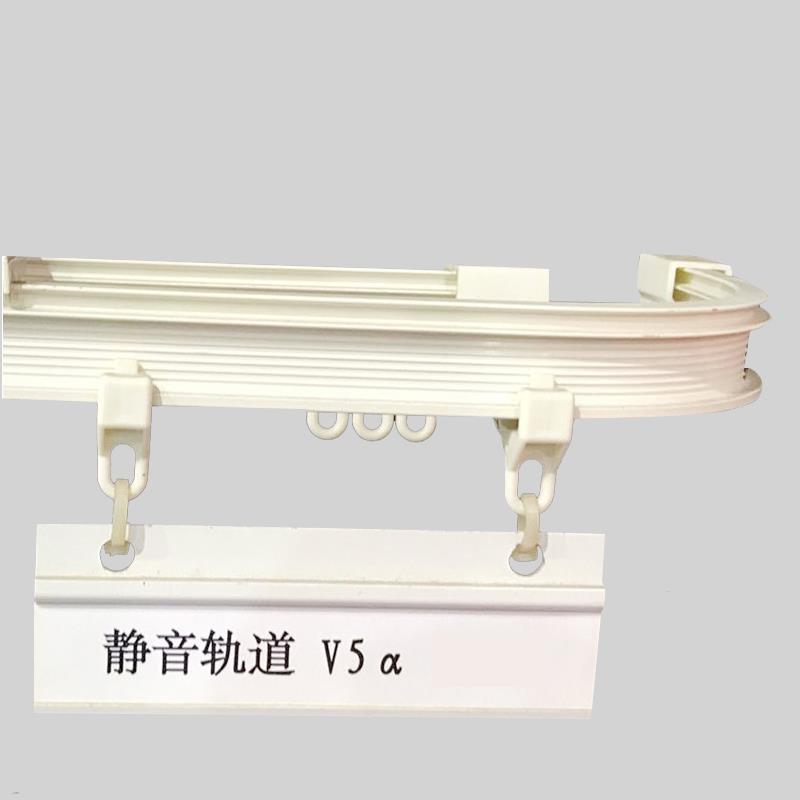 立川进口日式高强度品质铝合金直轨顶装窗帘杆轨道静音单双轨电镀 - 图1