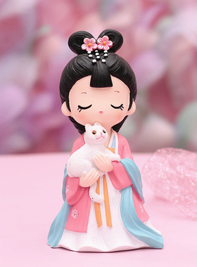 速发古风唐小媚摆件孩故宫人创礼品文偶中国风装娃品礼物少心饰娃