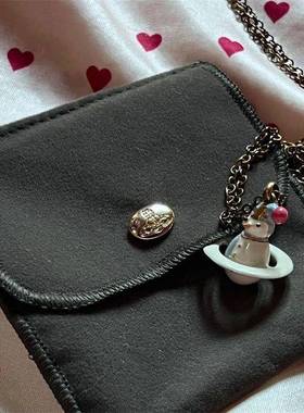 西太后秋冬新款土星小雪人项链吊坠潮流可爱简约小众高级锁骨颈链