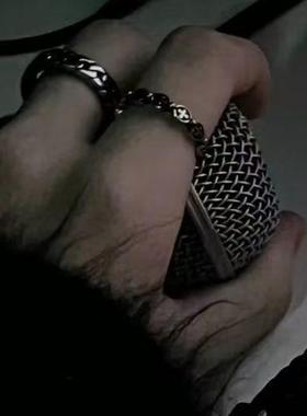 韩泰山同款 韩国东大门 复古百搭十字架戒指日韩欧美朋克