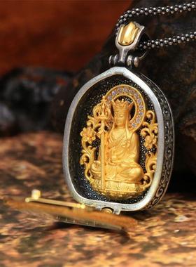 禅意系列地藏王菩萨精工制作嘎乌盒吊坠项链复古做旧小众高级配饰