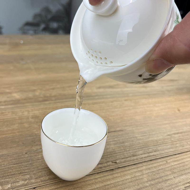 羊脂玉白瓷茶壶泡茶单个壶手抓壶茶具套装功夫防烫泡茶器盖碗茶杯,淘宝优惠券,粉丝福利购,淘宝优惠卷