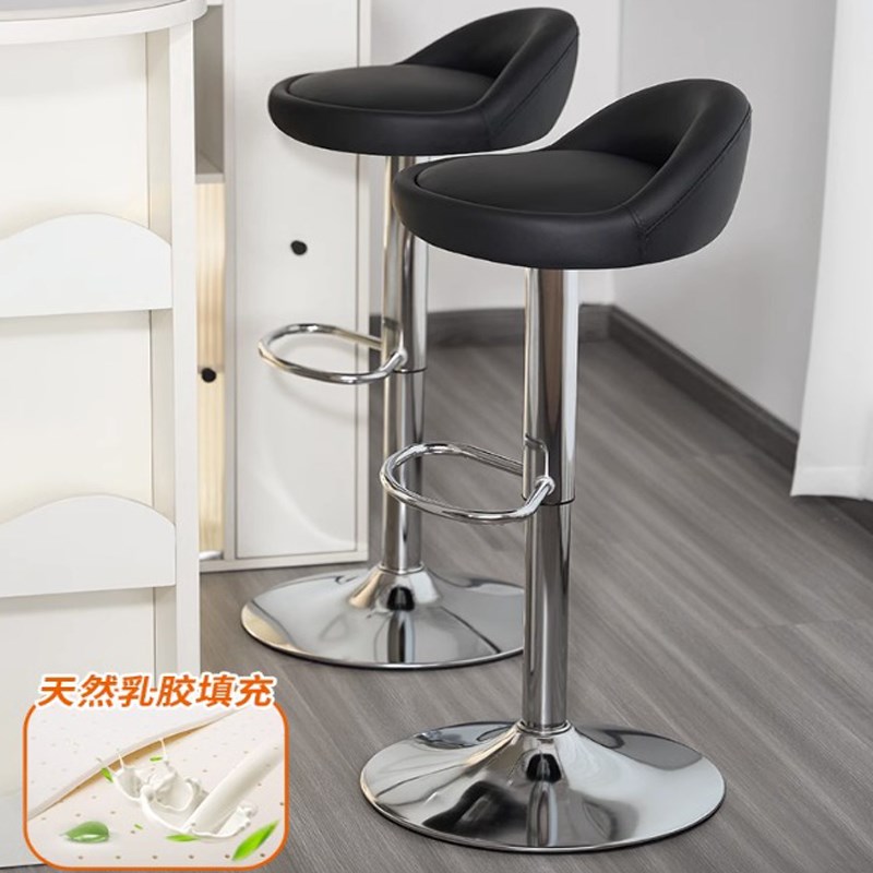 吧台椅升降高脚凳酒吧收银台凳子家用吧凳高椅子靠背吧椅旋转圆凳 - 图0