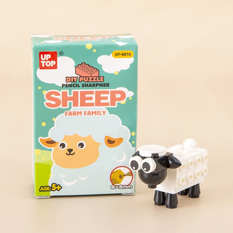 速发新款笔学生拼装卷小刀积木削笔刀幼儿园小奖品儿童削具迷你文 - 图1