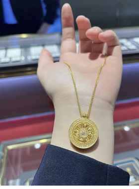 古法金工艺项链  八宝罗盘大吊坠  43098   501