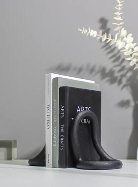 现代简约创意环形树脂书档书靠样板房售楼处书房书桌装饰品摆设