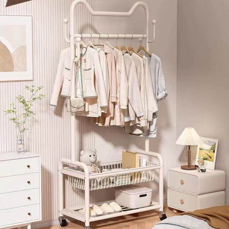 卧室落地阳台家用晾衣杆架金属衣帽架柜房间收纳置物架子挂衣,淘宝优惠券,粉丝福利购,淘宝优惠卷