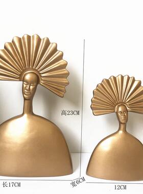 树脂工艺品摆件现代抽像人物家居饰品电视柜玄关桌面装饰摆