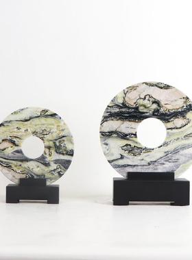 新中式大理石设计师款摆件样板房玄关售楼处酒店会所家居软装饰品