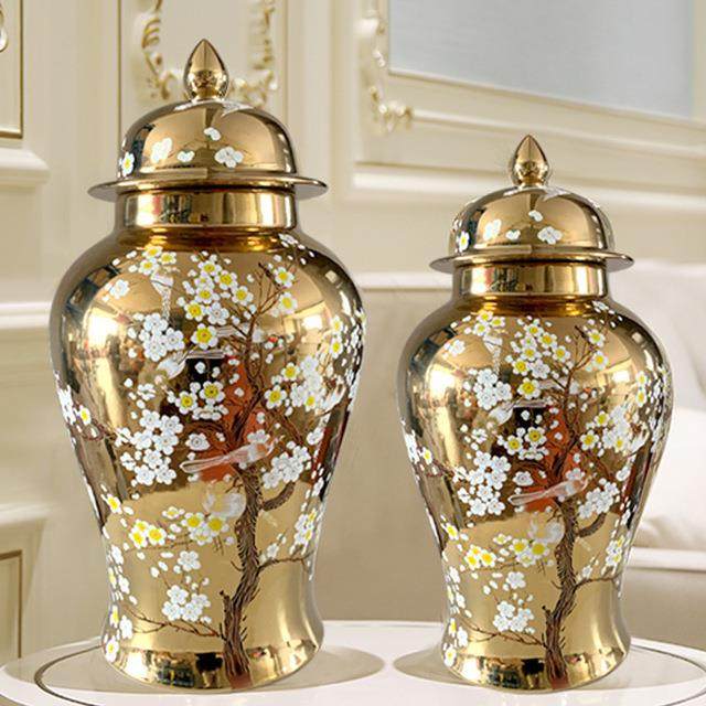 新中式家居饰品客厅陶瓷花瓶工艺品摆设罐子落地摆件样板房软装饰,淘宝优惠券,粉丝福利购,淘宝优惠卷