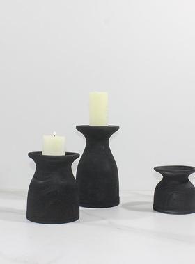 现代家居新中式蜡烛台复古装饰品摆件民宿样板间玄关餐厅客厅卧室