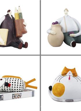 简约现代卡通动物人物树脂摆件样板间儿童房售楼处客厅家居装饰品