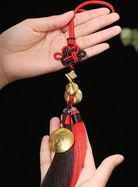 灵机生活馆 五爷财神铜葫芦挂件装饰摆件五福临门2025葫芦车挂件