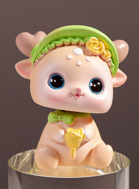 速发可爱动物治愈间小摆件创意卧室房系桌面装饰品车内摇头小摆设